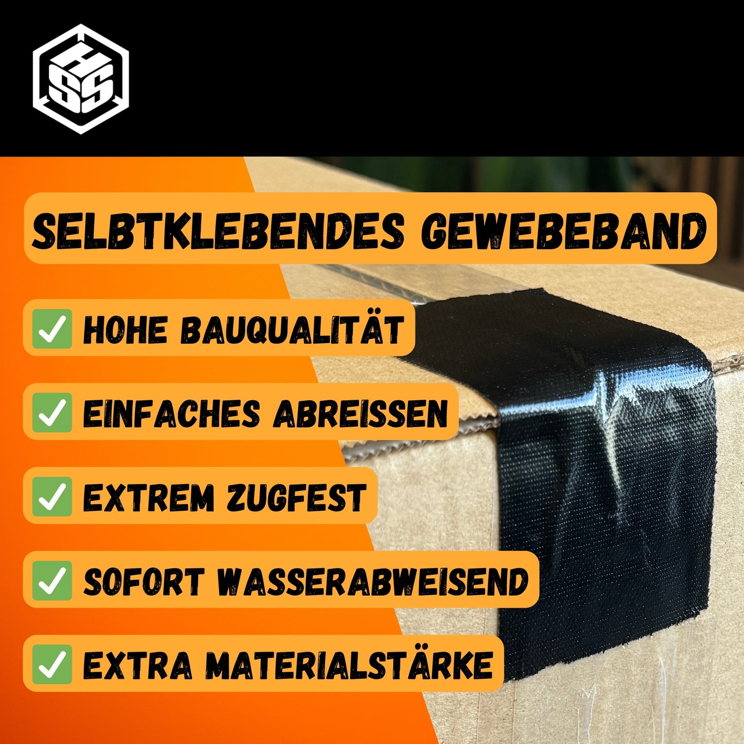 Selbstklebendes Gewebeband "Panzertape"